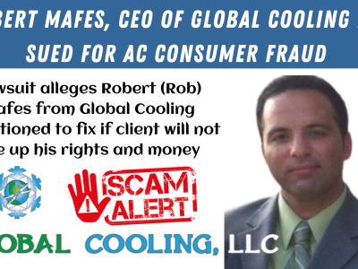 Robert Mafes, CEO of Global Cooling LLC, sued for AC consumer fraud